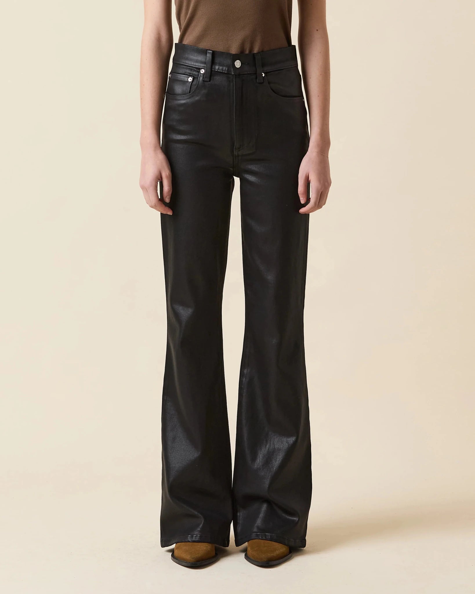 Le Jean- Gigi Skinny Flare Denim- Black Coated - Edit by Elaine Turner