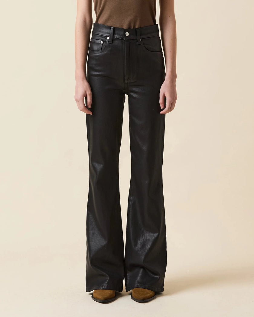 Le Jean- Gigi Skinny Flare Denim- Black Coated - Edit by Elaine Turner