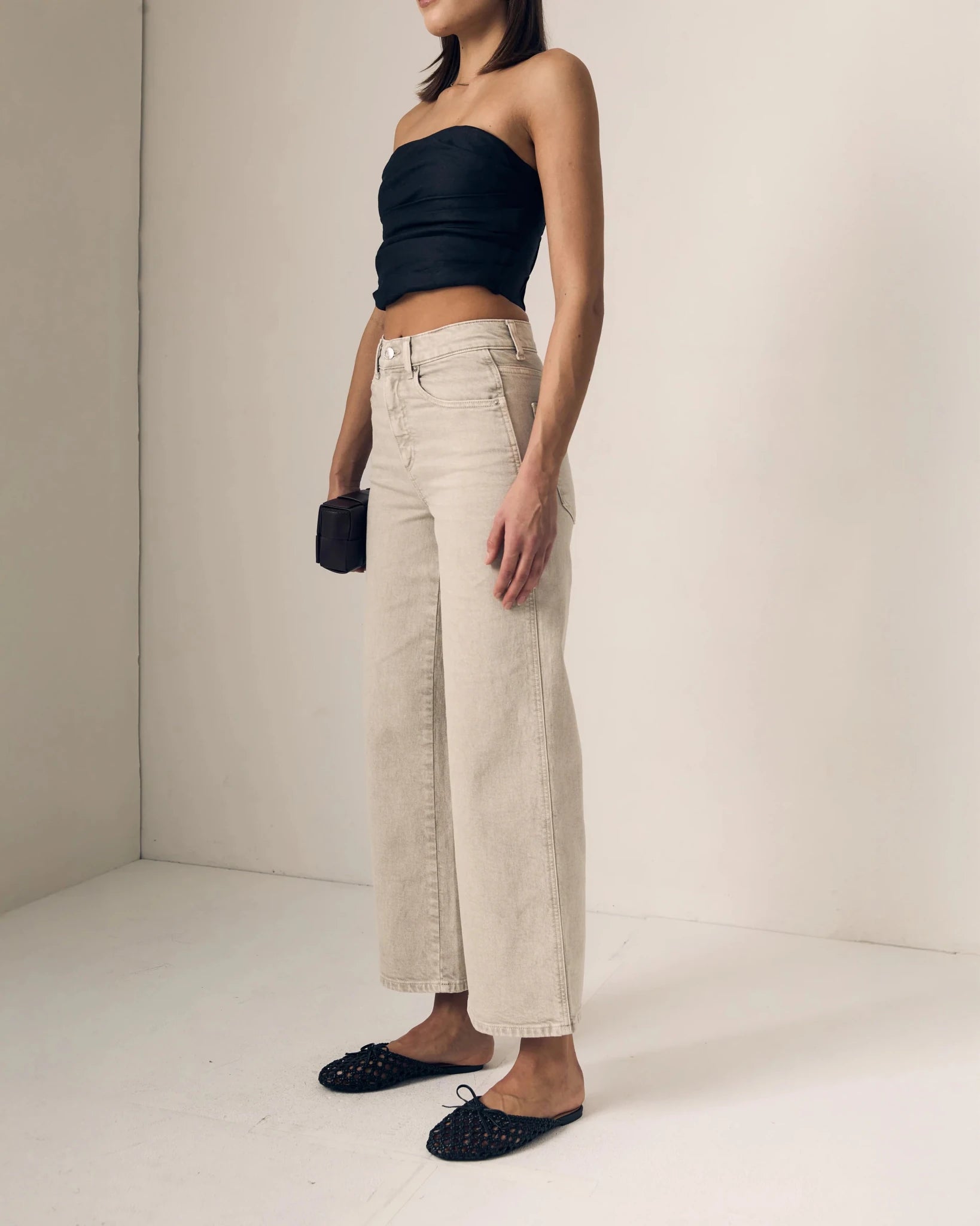 Le Jean- Juliette Wideleg Ankle High Rise- Desert Sands - Edit by Elaine Turner