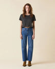Le Jean- Pixie Ankle Fray Mid Rise Denim- Bohemian Blue - Edit by Elaine Turner