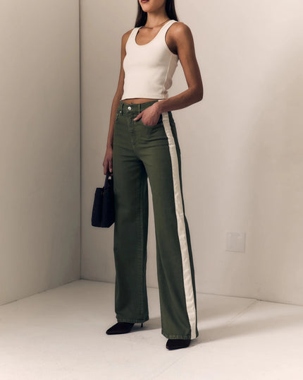 Le Jean- Track Column - Olive Green - Edit by Elaine Turner