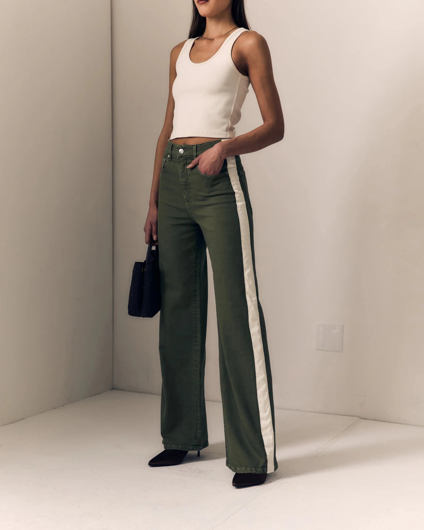 Le Jean- Track Column - Olive Green - Edit by Elaine Turner