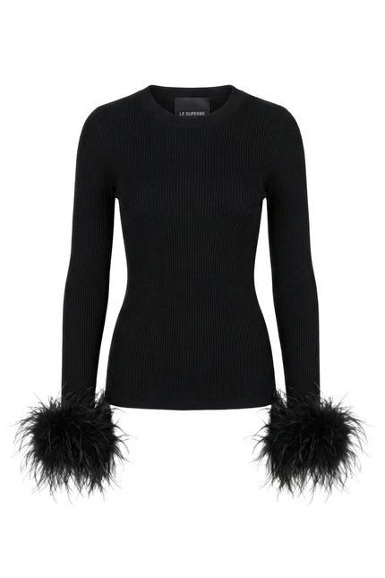 Le Superbe- Extra Crew Neck Sweater - Black - Edit by Elaine Turner