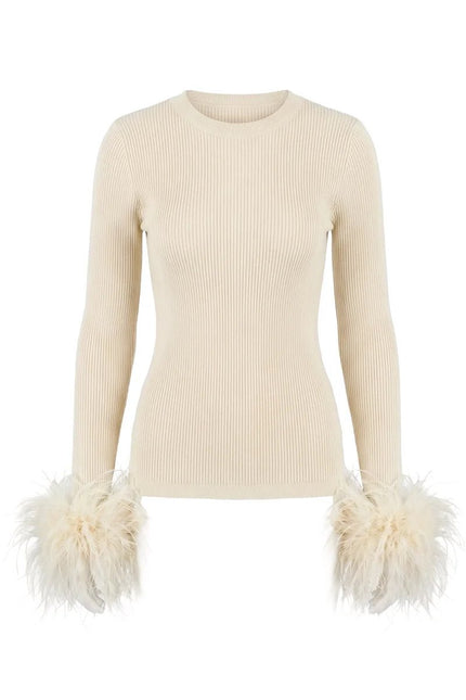 Le Superbe- Extra Crew Neck Sweater- Ivory - Edit by Elaine Turner