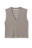 Lucy Stripe Linen Jersey V-Neck Tank - Edit by Elaine Turner