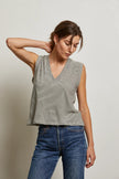 Lucy Stripe Linen Jersey V-Neck Tank - Edit by Elaine Turner
