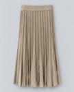 Maison Lurex- Gala Long Plain Pleated Skirt - Light Beige April Moon - Edit by Elaine Turner