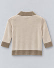 Maison Lurex - Gala Two-Tone Cropped Polo Shirt - Light Beige April Moon - Edit by Elaine Turner