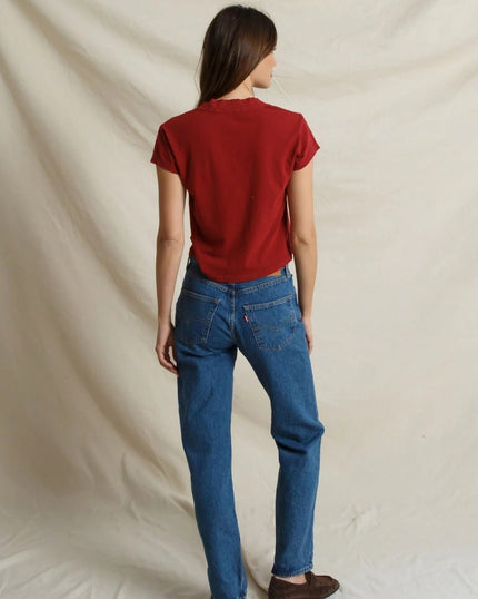 Perfect White Tee- Alanis - Ruby Red - Edit by Elaine Turner