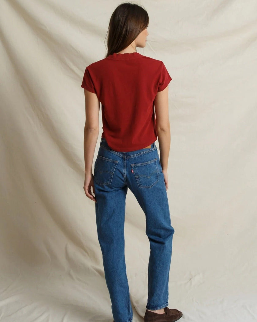 Perfect White Tee- Alanis - Ruby Red - Edit by Elaine Turner