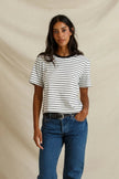 Perfect White Tee- Atlas- Navy Stripe - Edit by Elaine Turner