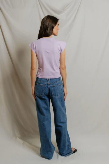 Perfect White Tee- Porter Cap Sleeve Tee- Ultraviolet - Edit by Elaine Turner