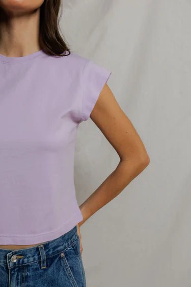 Perfect White Tee- Porter Cap Sleeve Tee- Ultraviolet - Edit by Elaine Turner