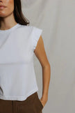 Perfect White Tee- Porter Cap Sleeve Tee- White - Edit by Elaine Turner