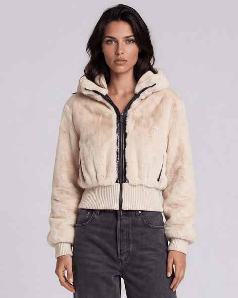 Pinko- Bagels Bomber Aspen Rainy Day Beige - Edit by Elaine Turner