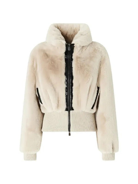Pinko- Bagels Bomber Aspen Rainy Day Beige - Edit by Elaine Turner