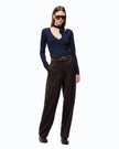 PINKO- Balbino Pants - Barrel Fit Trousers - Beyond the Dark Brown - Edit by Elaine Turner