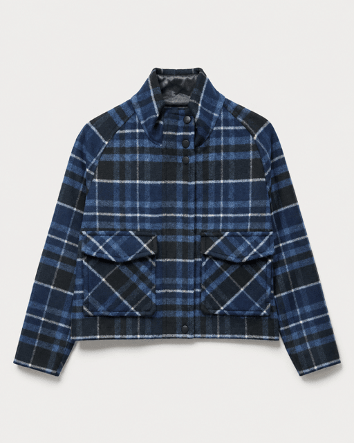 Pinko- Campanula Caban Jacket Black/Blue Multi-Color - Edit by Elaine Turner