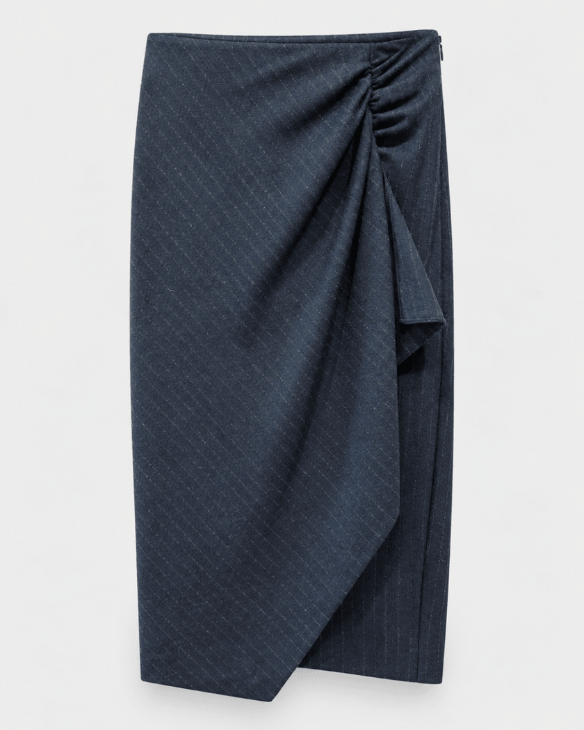PINKO- Capena Flannel Skirt - Blue/Grey - Edit by Elaine Turner