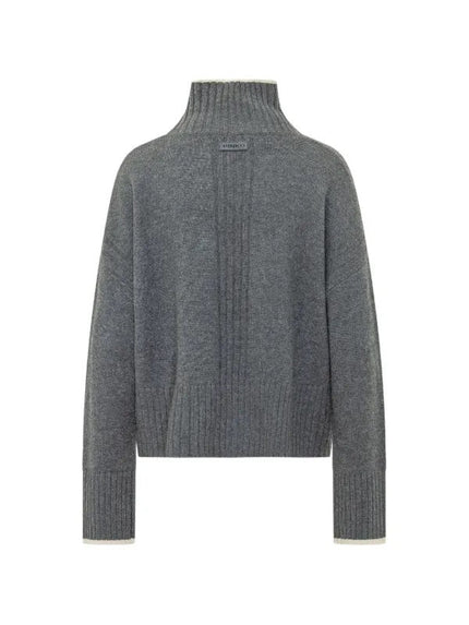 Pinko- Falkland Maglia Wool and Cashmere Turtleneck Sweater Dark Grey - Edit by Elaine Turner
