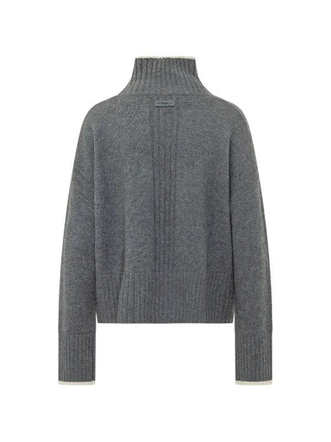 Pinko- Falkland Maglia Wool and Cashmere Turtleneck Sweater Dark Grey - Edit by Elaine Turner