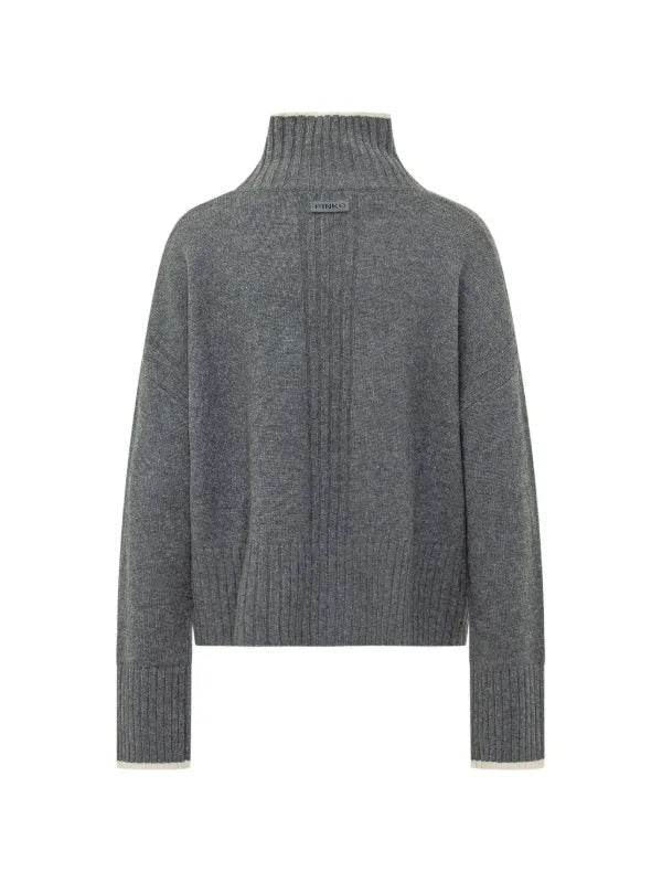 Pinko- Falkland Maglia Wool and Cashmere Turtleneck Sweater Dark Grey - Edit by Elaine Turner