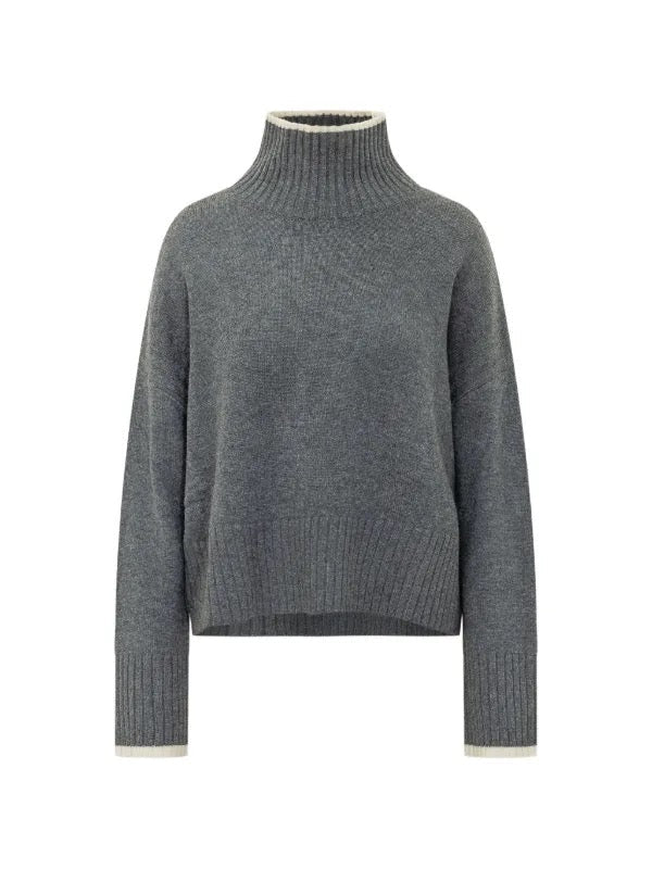 Pinko- Falkland Maglia Wool and Cashmere Turtleneck Sweater Dark Grey - Edit by Elaine Turner