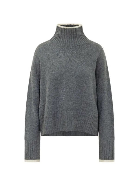 Pinko- Falkland Maglia Wool and Cashmere Turtleneck Sweater Dark Grey - Edit by Elaine Turner