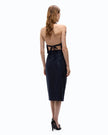PINKO- Fully Rhinestoned Calf-Length Wrap Skirt - Iris Blue - Edit by Elaine Turner