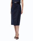 PINKO- Fully Rhinestoned Calf-Length Wrap Skirt - Iris Blue - Edit by Elaine Turner
