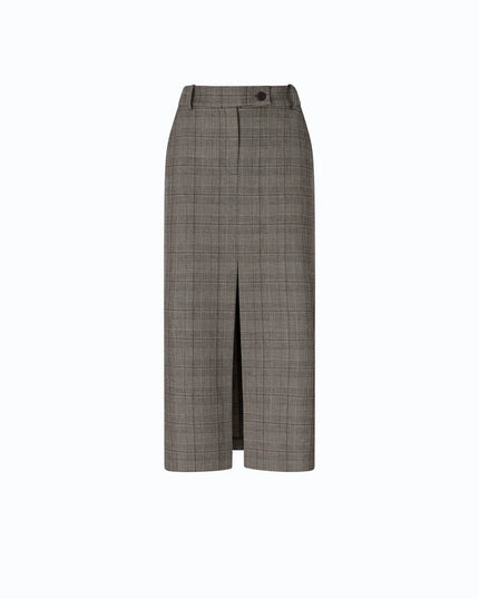 Pinko- Galega Gonna Misto Lana Beige/Bordeaux/Nero - Edit by Elaine Turner