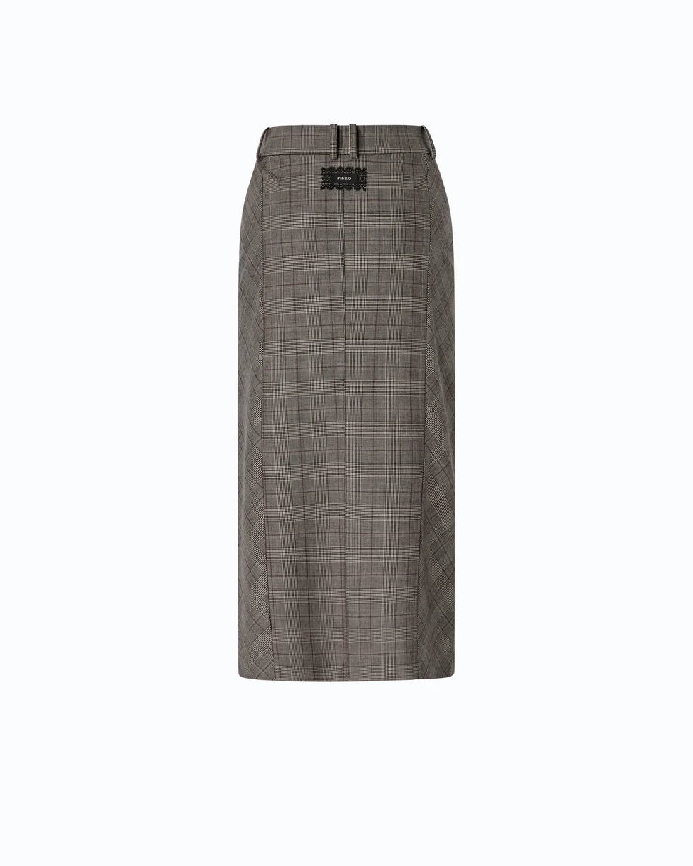 Pinko- Galega Gonna Misto Lana Beige/Bordeaux/Nero - Edit by Elaine Turner