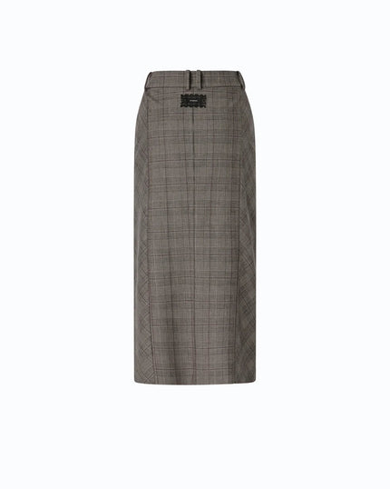 Pinko- Galega Gonna Misto Lana Beige/Bordeaux/Nero - Edit by Elaine Turner