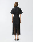 PINKO- Long Shirt Dress w/ Fringing & Metallic Details - Edit by Elaine Turner
