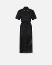 PINKO- Long Shirt Dress w/ Fringing & Metallic Details - Edit by Elaine Turner