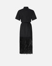 PINKO- Long Shirt Dress w/ Fringing & Metallic Details - Edit by Elaine Turner