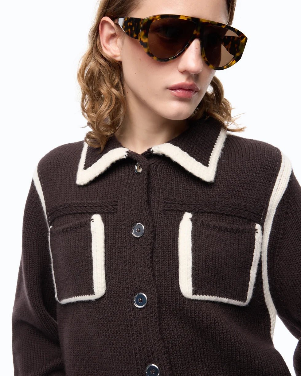Pinko- New Sulcis Giacca Brown/White - Edit by Elaine Turner
