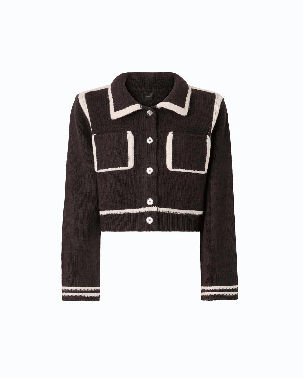 Pinko- New Sulcis Giacca Brown/White - Edit by Elaine Turner