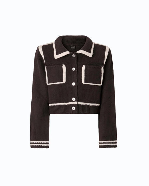 Pinko- New Sulcis Giacca Brown/White - Edit by Elaine Turner