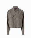 Pinko- Oncidium Overshirt Misto Lana Beige/Bordeaux/Nero - Edit by Elaine Turner