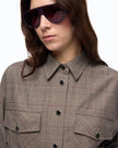 Pinko- Oncidium Overshirt Misto Lana Beige/Bordeaux/Nero - Edit by Elaine Turner