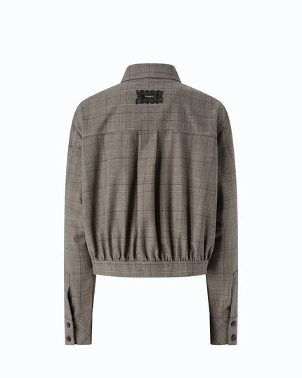 Pinko- Oncidium Overshirt Misto Lana Beige/Bordeaux/Nero - Edit by Elaine Turner