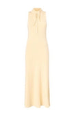 PINKO- Ribbed Beige Sleeveless and Fitted Midi Dress - Edit by Elaine Turner