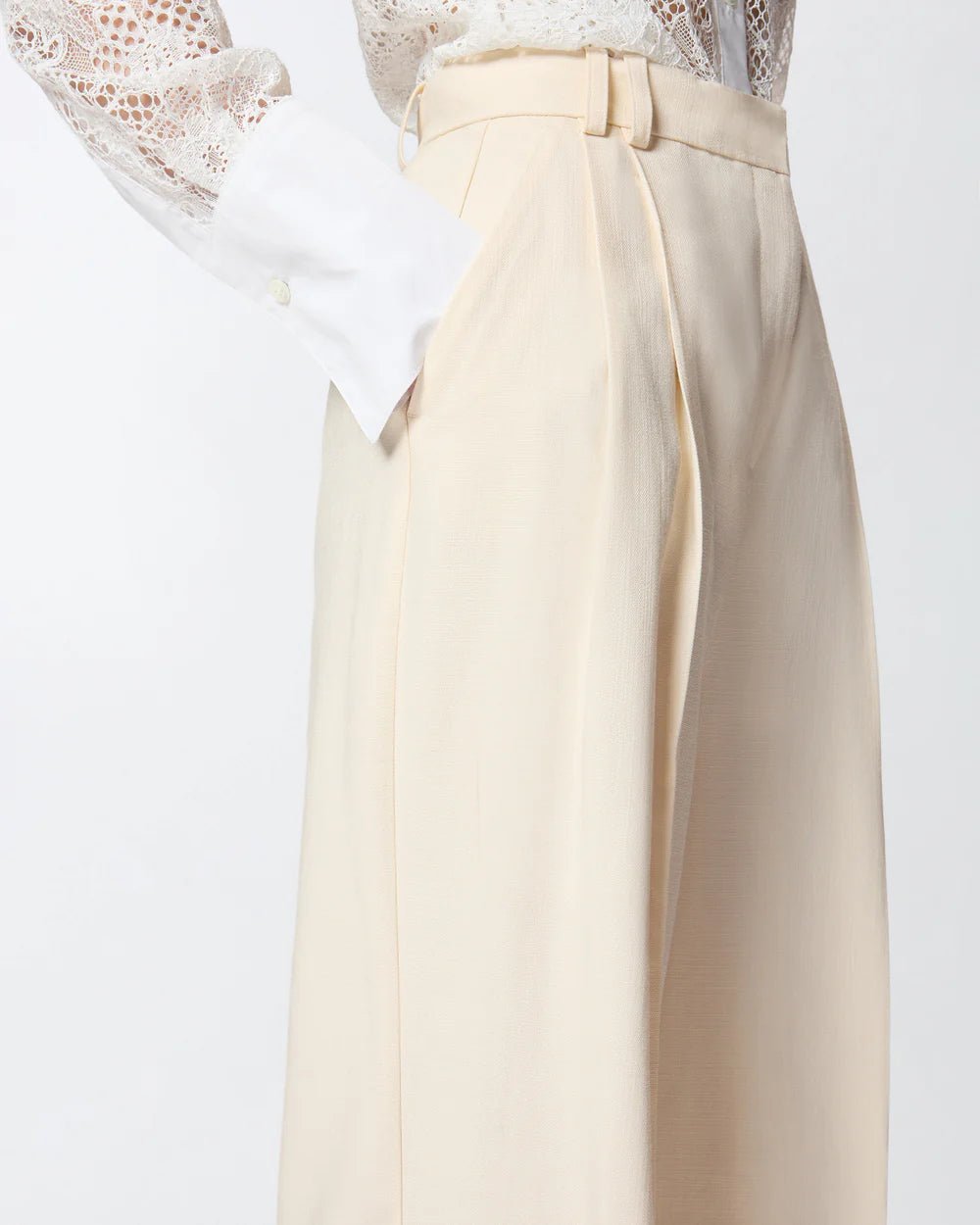 PINKO- Straight Cut Trousers w/ Pressed Pleat Detail - Edit by Elaine Turner