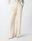PINKO- Straight Cut Trousers w/ Pressed Pleat Detail - Edit by Elaine Turner