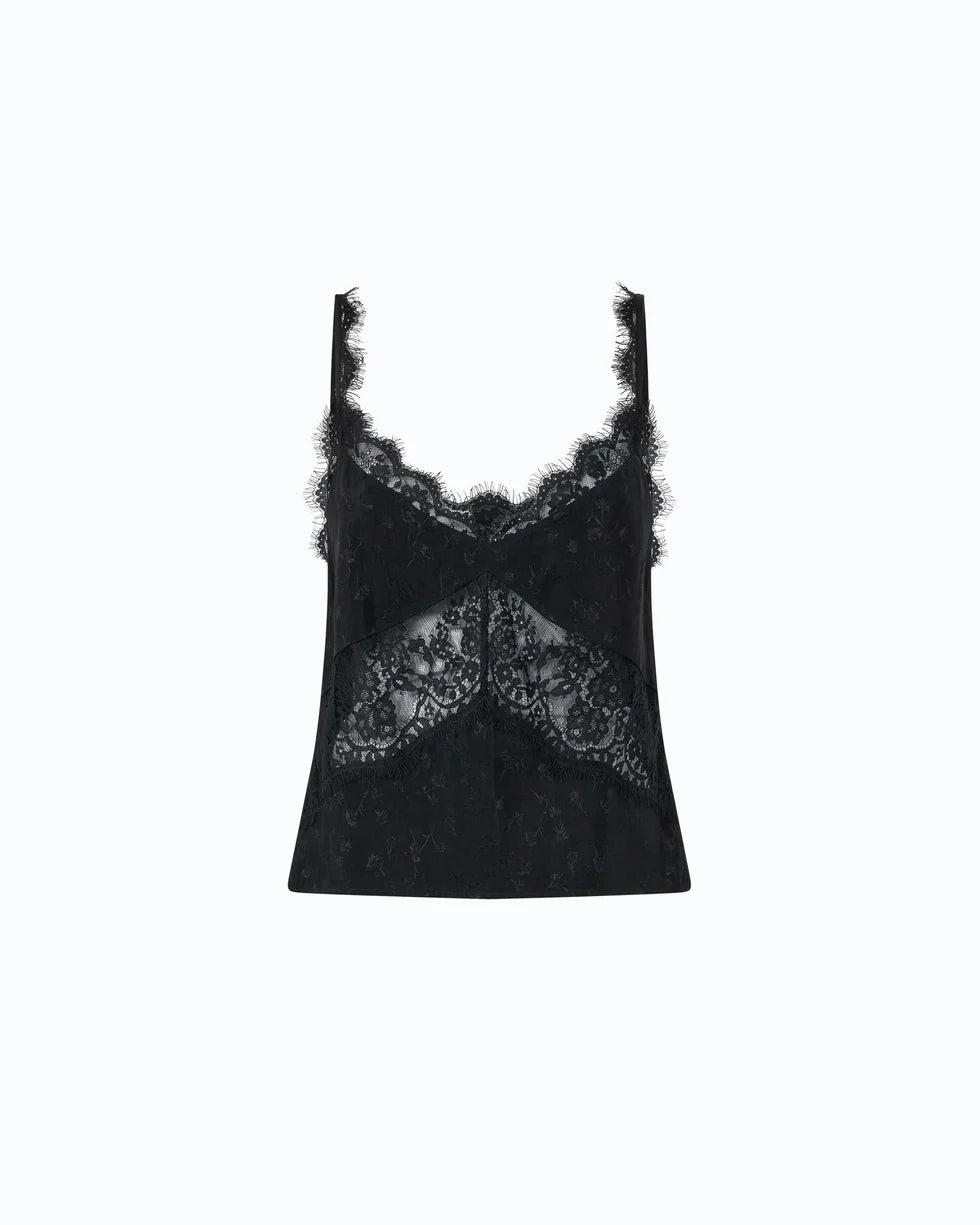 Pinko- Tiare Top Jacquard Crinkle Black - Edit by Elaine Turner