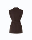 PINKO- Vest with Open Sides and Belt - Beyond the Dark Brown - Edit by Elaine Turner