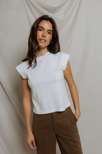 Perfect White Tee- Porter Cap Sleeve Tee- White - Edit by Elaine Turner