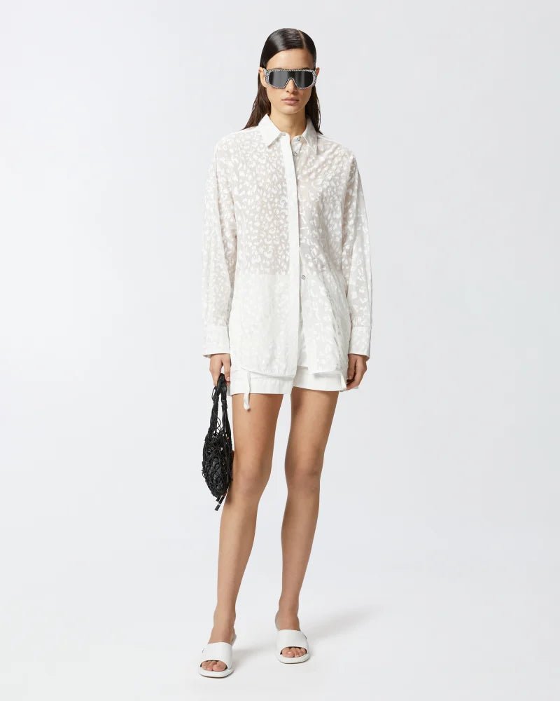 Radiant White Cheetah Blouse - Edit by Elaine Turner