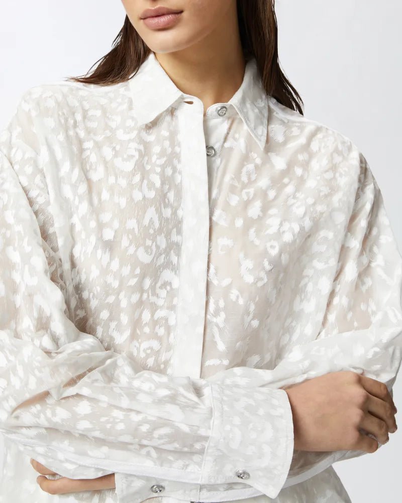 Radiant White Cheetah Blouse - Edit by Elaine Turner